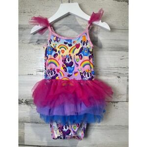 Posh Peanut Lisa Frank Tutu Bubble Girls 2T Multicolor Rainbow Panda Bamboo EUC